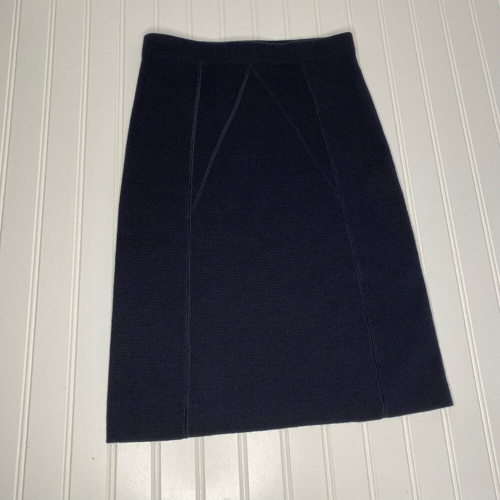 NWT Marella Black Knit Knee-Length Skirt Wool Blend Women Size S